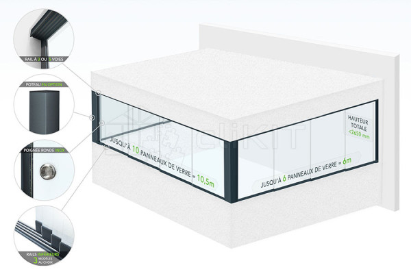 Diagram of the Glass Balcony Closure and Protection