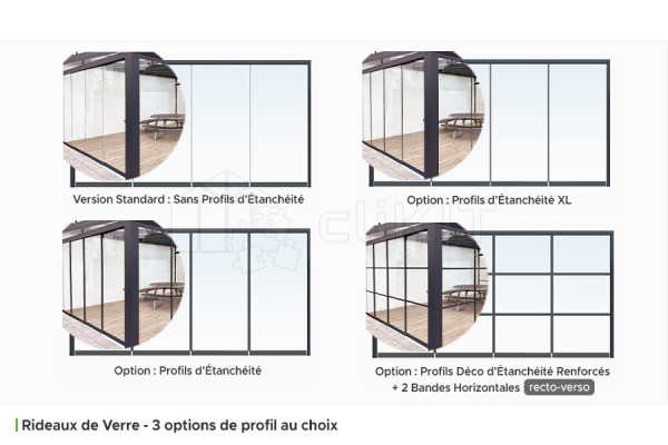 Profils d'Étanchéité de la Fermeture et Protection de Balcon en Verre