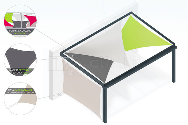 Diagram of the Extensible Square Shade Sails