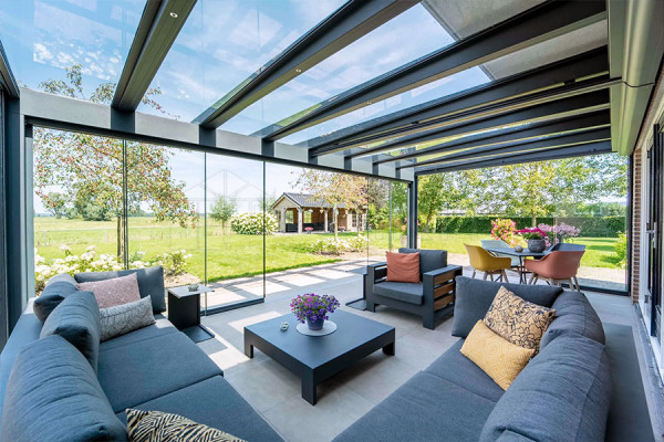 Photos n°5 des Panneaux de Verre Coulissants pour Pergola Bioclimatique