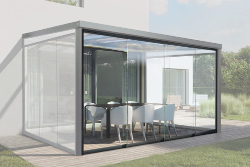 Photo #1 of the Sliding Glass Facade for Pergola