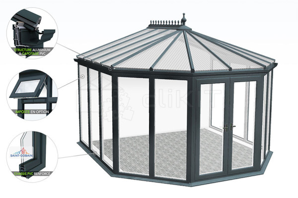 Diagram of the OXFORD V4 Conservatory Glazing Without Transom